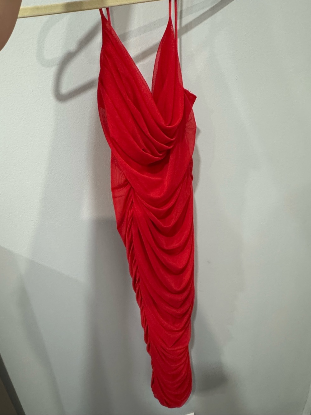 Red Ruched Dress - Picture 2 of 2